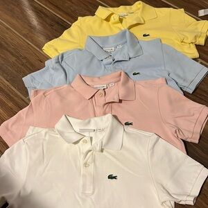 4 authentic Lacoste 12 year old polos